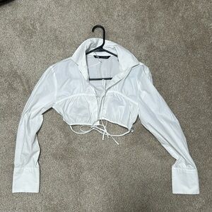 White crop blouse with open back size small worn twice.